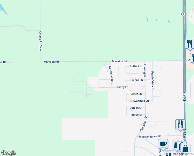 map of restaurants, bars, coffee shops, grocery stores, and more near 1735 Cuddy Drive in Chatham