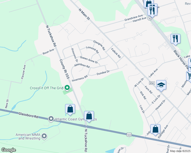 map of restaurants, bars, coffee shops, grocery stores, and more near 314 Dundee Drive in Monroe