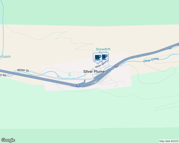 map of restaurants, bars, coffee shops, grocery stores, and more near in Silver Plume