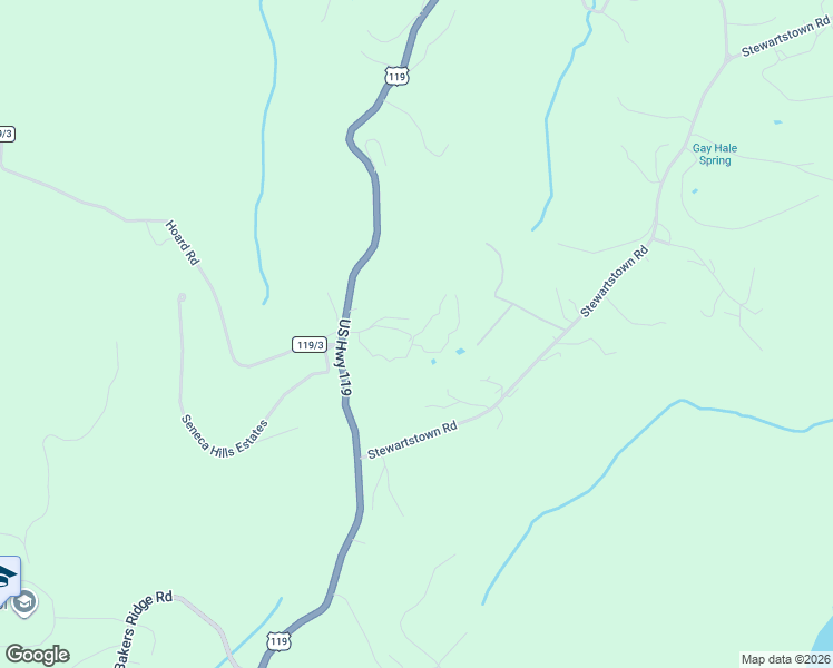 map of restaurants, bars, coffee shops, grocery stores, and more near 1416 Point Marion Road in Morgantown