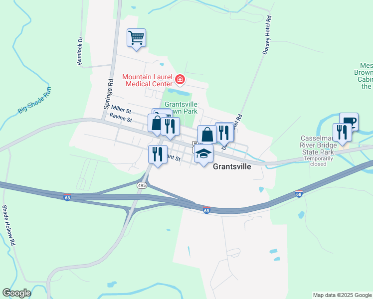 map of restaurants, bars, coffee shops, grocery stores, and more near 140 Main Street in Grantsville