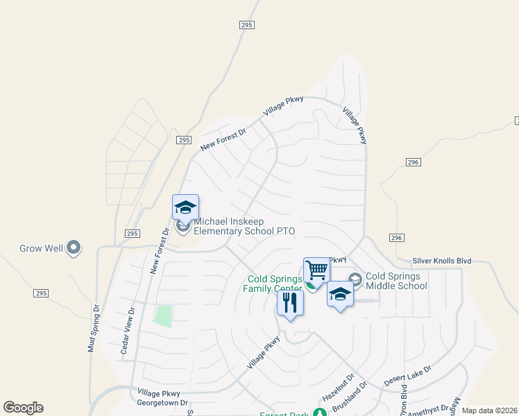 map of restaurants, bars, coffee shops, grocery stores, and more near 17650 Lake Powell Drive in Reno