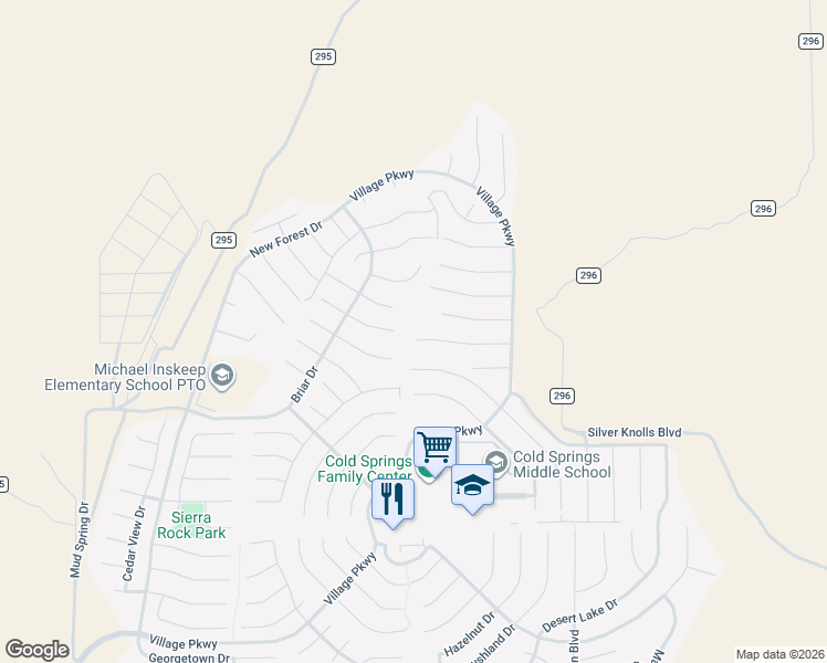 map of restaurants, bars, coffee shops, grocery stores, and more near 18541 Winter Hazel Court in Reno