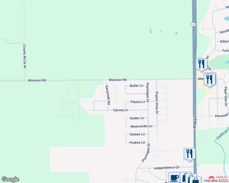 map of restaurants, bars, coffee shops, grocery stores, and more near 598 North Point Court in Chatham