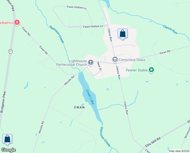map of restaurants, bars, coffee shops, grocery stores, and more near 19 New Street in Harrison Township