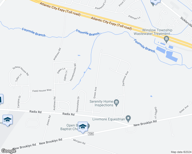 map of restaurants, bars, coffee shops, grocery stores, and more near 879 Green Avenue in Monroe