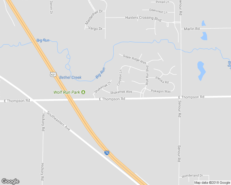 map of restaurants, bars, coffee shops, grocery stores, and more near 10230 Shakamak Way in Indianapolis