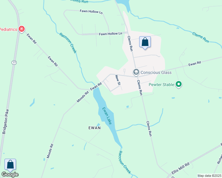 map of restaurants, bars, coffee shops, grocery stores, and more near 19 New Street in Mullica Hill