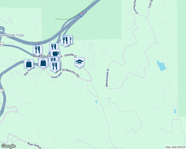 map of restaurants, bars, coffee shops, grocery stores, and more near 1162 Swede Gulch Road in Golden