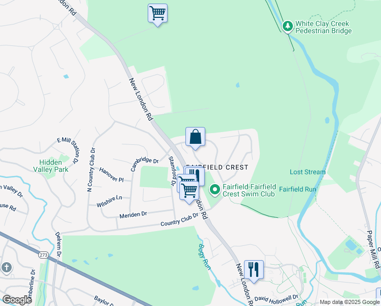 map of restaurants, bars, coffee shops, grocery stores, and more near 6 Lynn Drive in Newark
