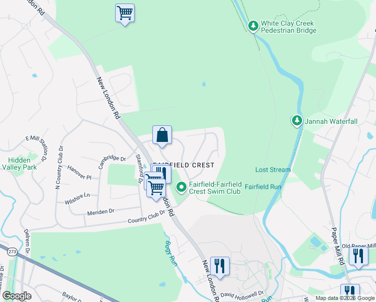 map of restaurants, bars, coffee shops, grocery stores, and more near 36 Fremont Road in Newark