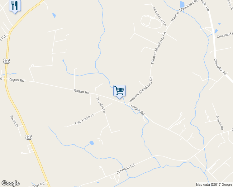 map of restaurants, bars, coffee shops, grocery stores, and more near 497 Ragan Road in Cecil County