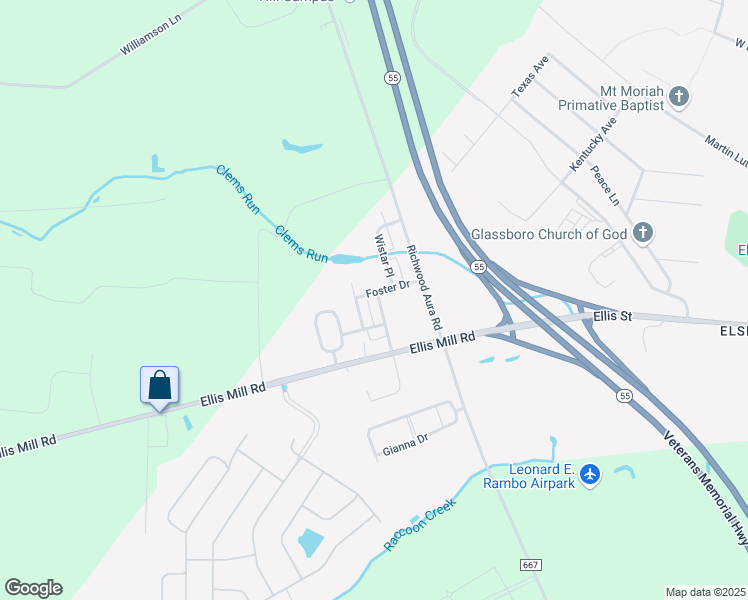map of restaurants, bars, coffee shops, grocery stores, and more near 464 North Palace Drive in Glassboro
