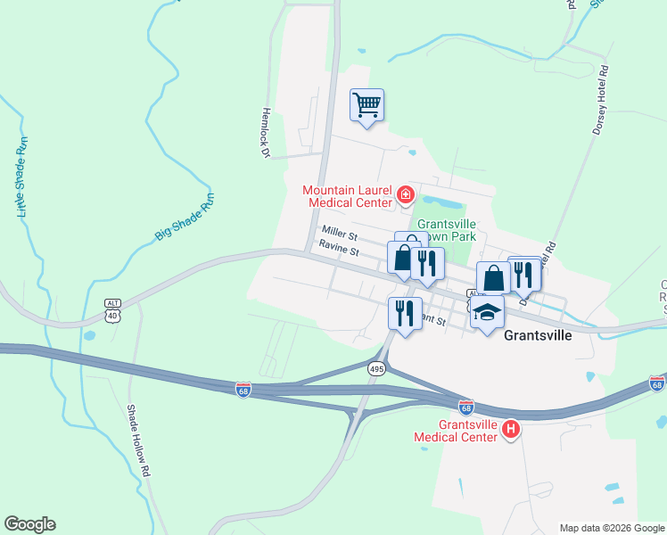 map of restaurants, bars, coffee shops, grocery stores, and more near 196 Main Street in Grantsville