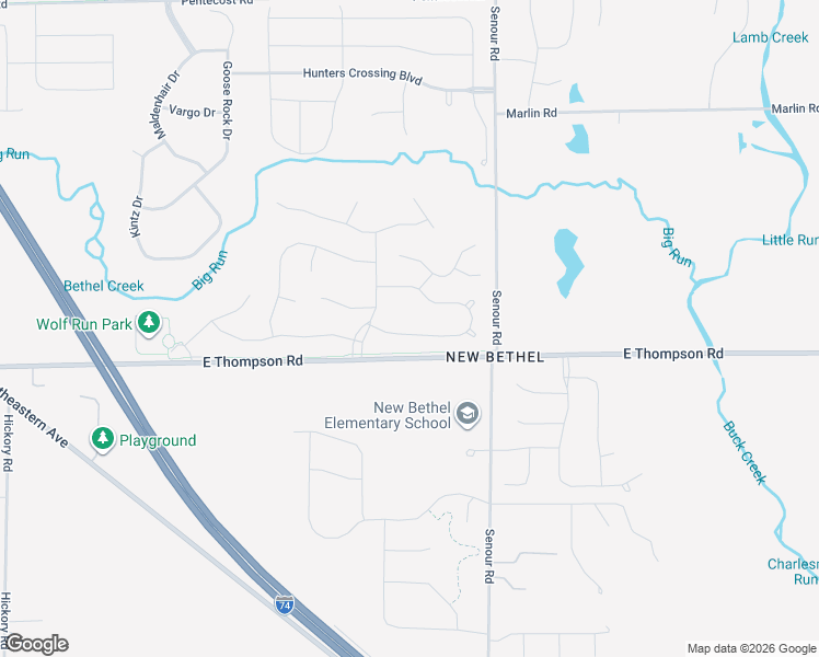 map of restaurants, bars, coffee shops, grocery stores, and more near 10534 Pokagon Way in Indianapolis