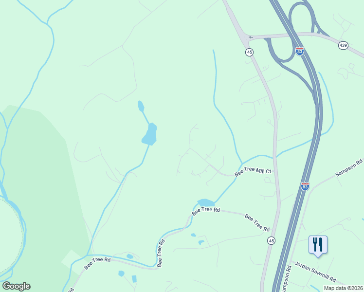 map of restaurants, bars, coffee shops, grocery stores, and more near 37 Bee Tree Mill Court in Parkton