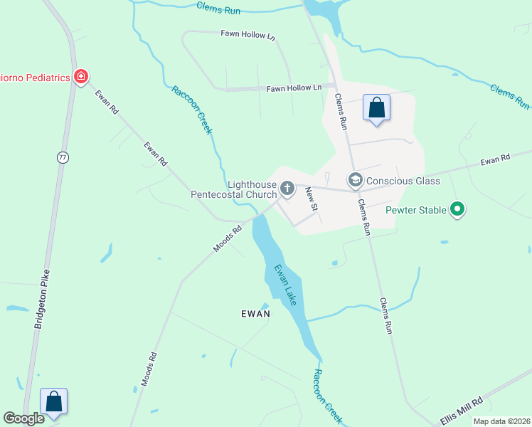 map of restaurants, bars, coffee shops, grocery stores, and more near 333 Ewan Road in Mullica Hill