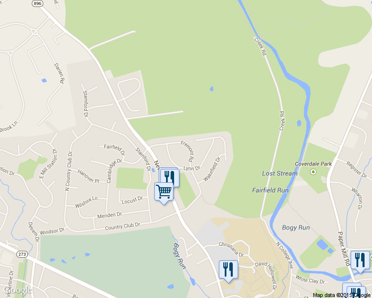 map of restaurants, bars, coffee shops, grocery stores, and more near 39 Fremont Road in Newark