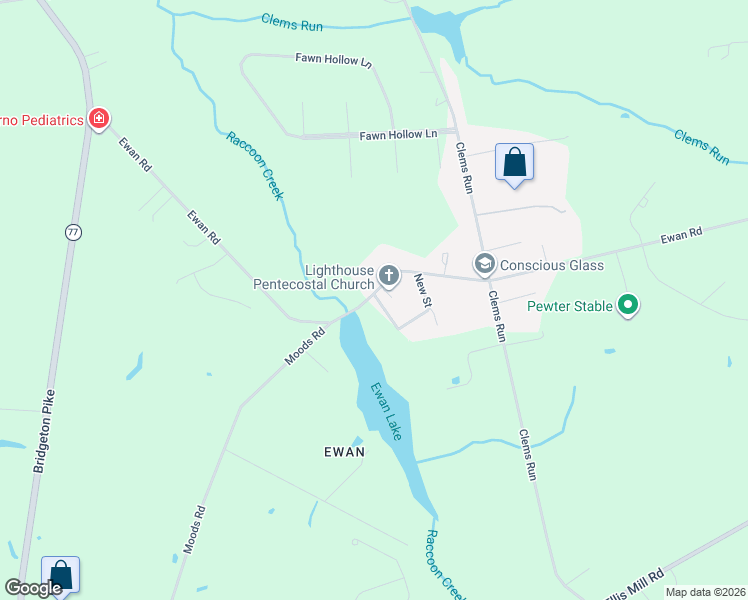 map of restaurants, bars, coffee shops, grocery stores, and more near 333 Ewan Road in Mullica Hill