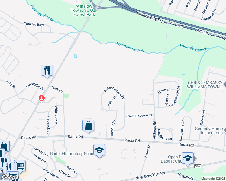 map of restaurants, bars, coffee shops, grocery stores, and more near 727 Tutor Lane in Monroe