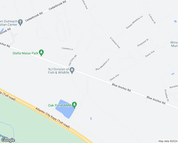 map of restaurants, bars, coffee shops, grocery stores, and more near 185 Blue Anchor Road in Sicklerville