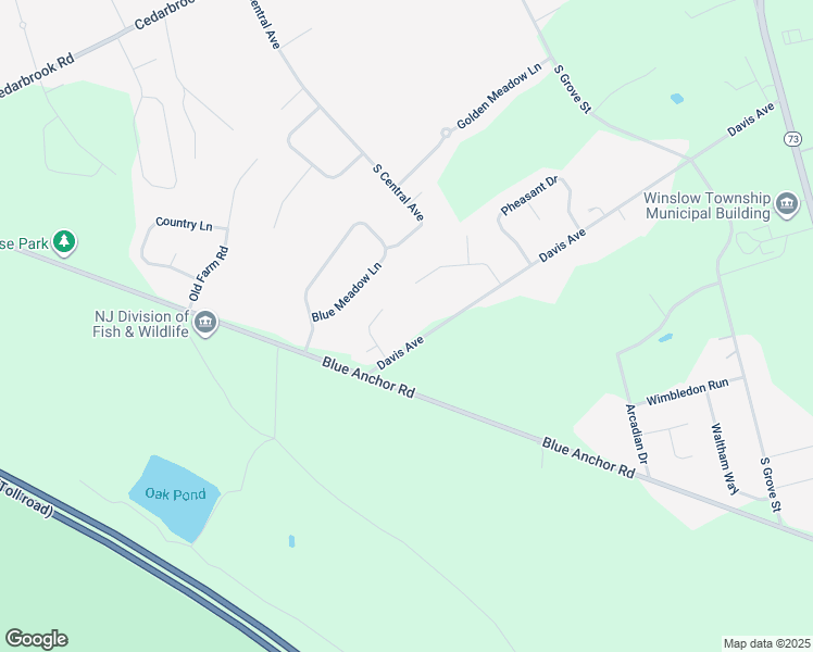 map of restaurants, bars, coffee shops, grocery stores, and more near 17 Whippoorwill Drive in Sicklerville