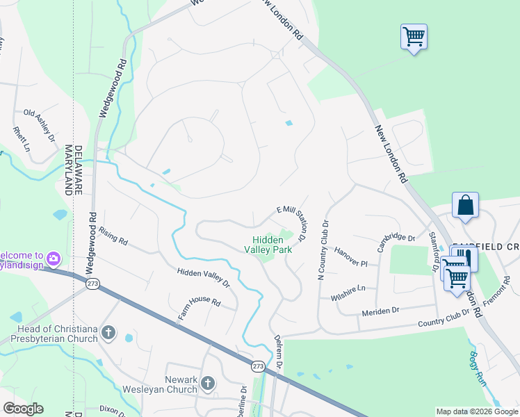 map of restaurants, bars, coffee shops, grocery stores, and more near 31 Bridle Brook Lane in Newark