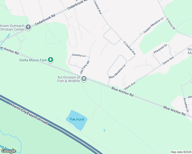 map of restaurants, bars, coffee shops, grocery stores, and more near 185 Blue Anchor Road in Sicklerville