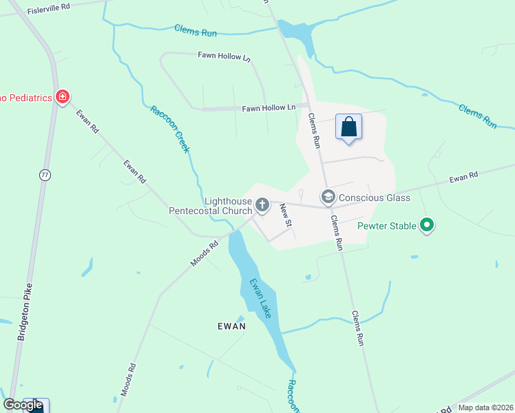 map of restaurants, bars, coffee shops, grocery stores, and more near 326 Ewan Road in Harrison Township
