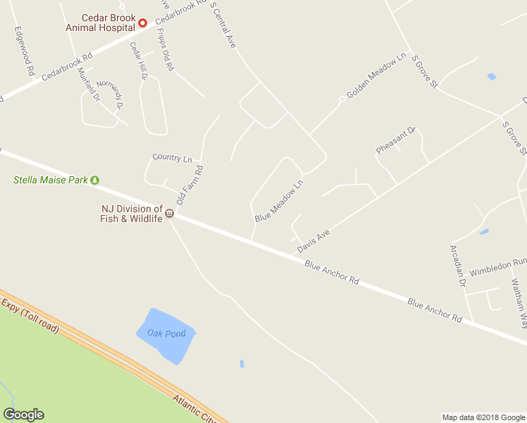 map of restaurants, bars, coffee shops, grocery stores, and more near 130 Blue Meadow Lane in Winslow Township