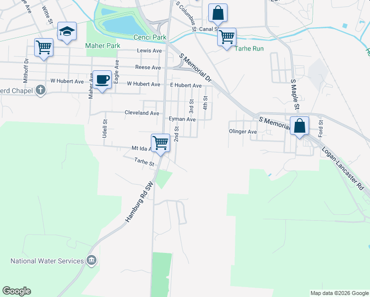 map of restaurants, bars, coffee shops, grocery stores, and more near 1022 2nd Street in Lancaster
