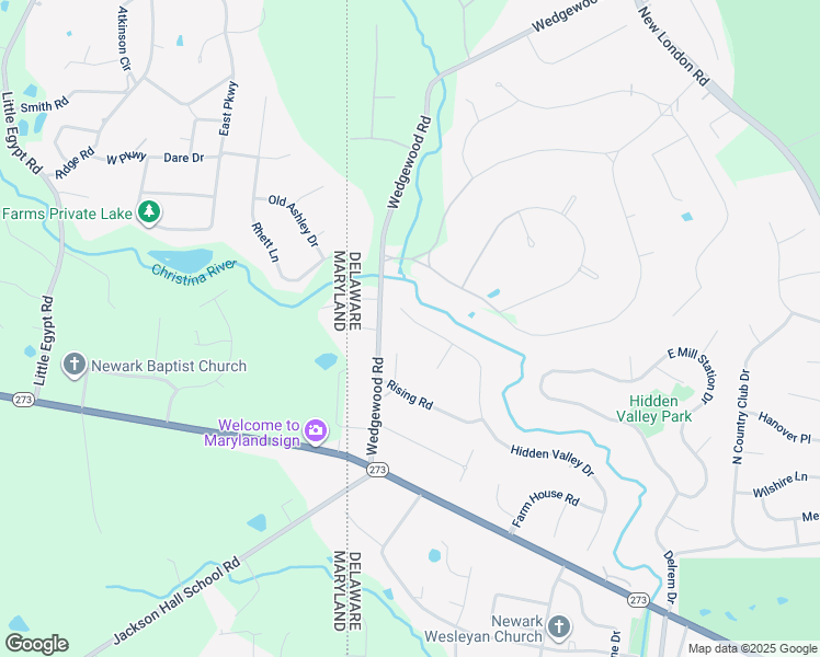 map of restaurants, bars, coffee shops, grocery stores, and more near 74 Hidden Valley Drive in Newark