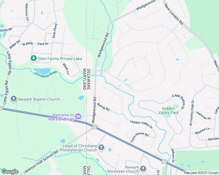 map of restaurants, bars, coffee shops, grocery stores, and more near 71 Hidden Valley Drive in Newark