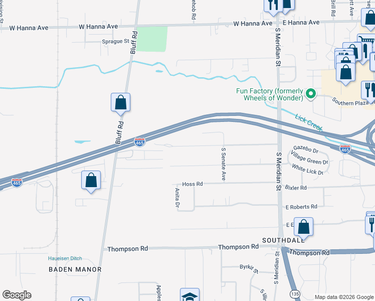 map of restaurants, bars, coffee shops, grocery stores, and more near 405 David Lind Drive in Indianapolis