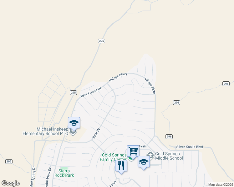 map of restaurants, bars, coffee shops, grocery stores, and more near 18769 Gray Hills Court in Reno