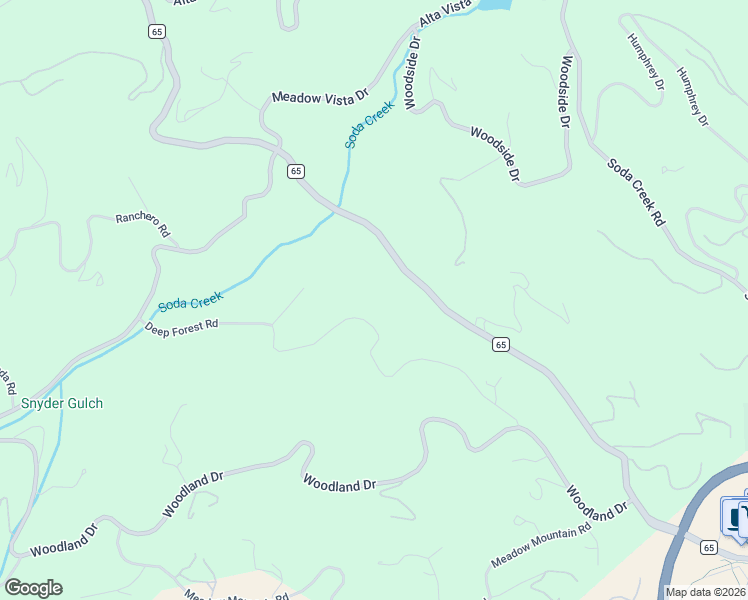 map of restaurants, bars, coffee shops, grocery stores, and more near 33053 Deep Forest Road in Evergreen