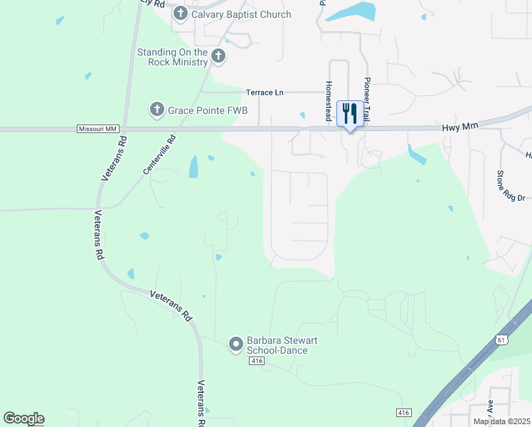 map of restaurants, bars, coffee shops, grocery stores, and more near 228 Hummingbird Lane in Hannibal