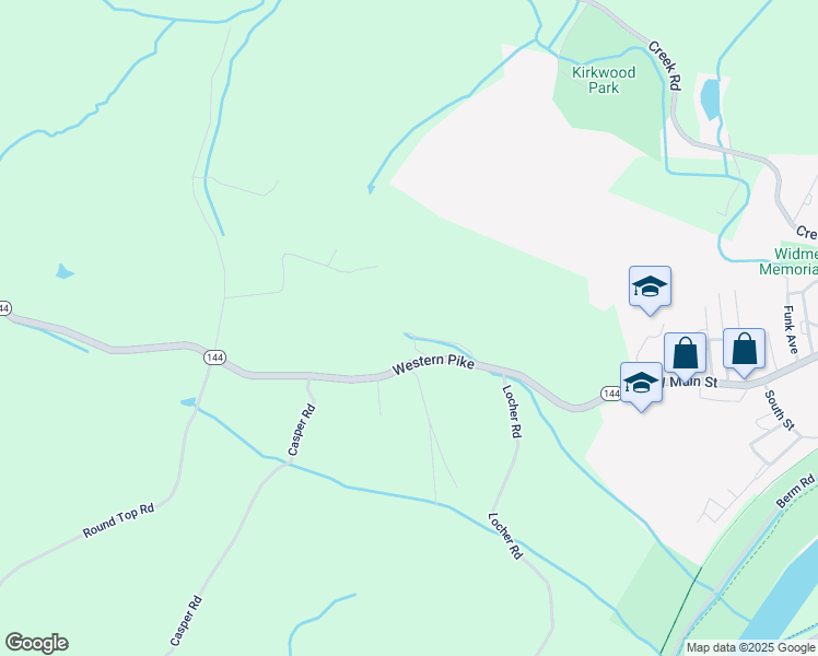 map of restaurants, bars, coffee shops, grocery stores, and more near 5102 Western Pike in Hancock