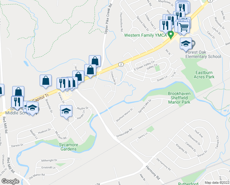 map of restaurants, bars, coffee shops, grocery stores, and more near 107 Michelle Court in Newark