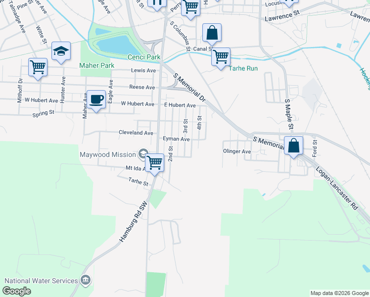 map of restaurants, bars, coffee shops, grocery stores, and more near 916 3rd Street in Lancaster