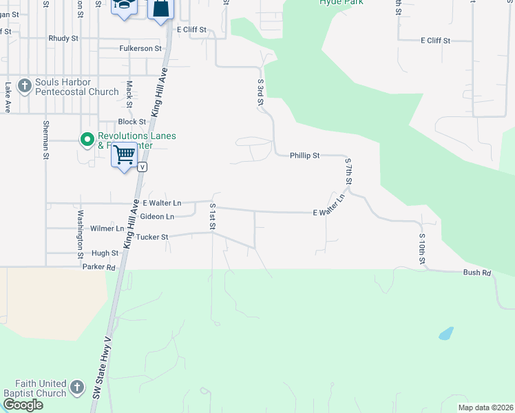 map of restaurants, bars, coffee shops, grocery stores, and more near 181 East Walter Lane in Saint Joseph