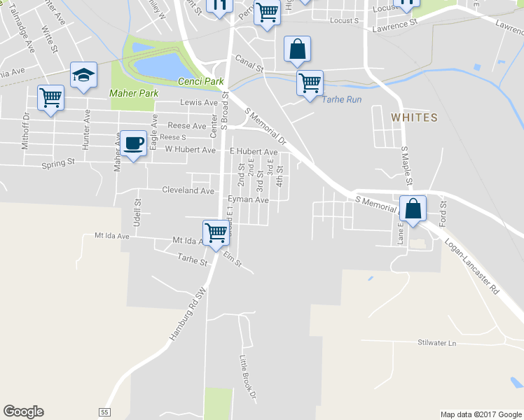 map of restaurants, bars, coffee shops, grocery stores, and more near 916 3rd Street in Lancaster