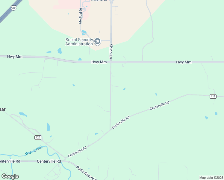 map of restaurants, bars, coffee shops, grocery stores, and more near 6766 County Road 437 in Hannibal