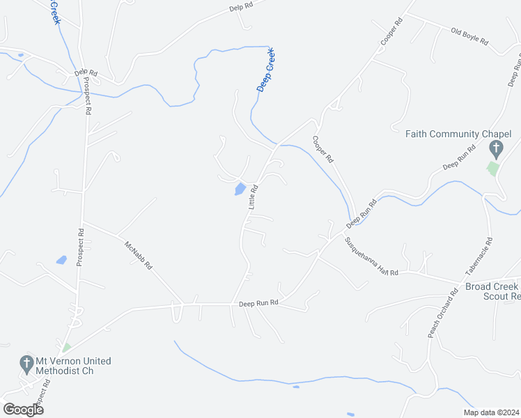 map of restaurants, bars, coffee shops, grocery stores, and more near 4135 Little Road in Whiteford