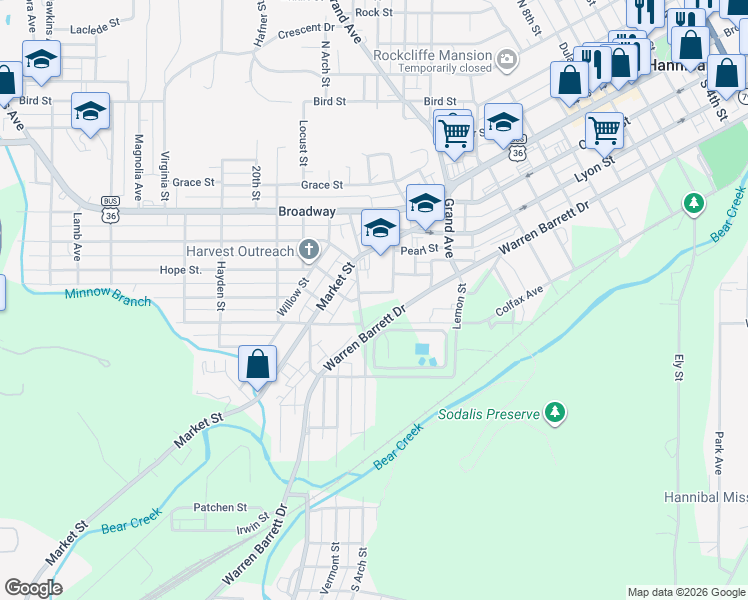 map of restaurants, bars, coffee shops, grocery stores, and more near in Marion County