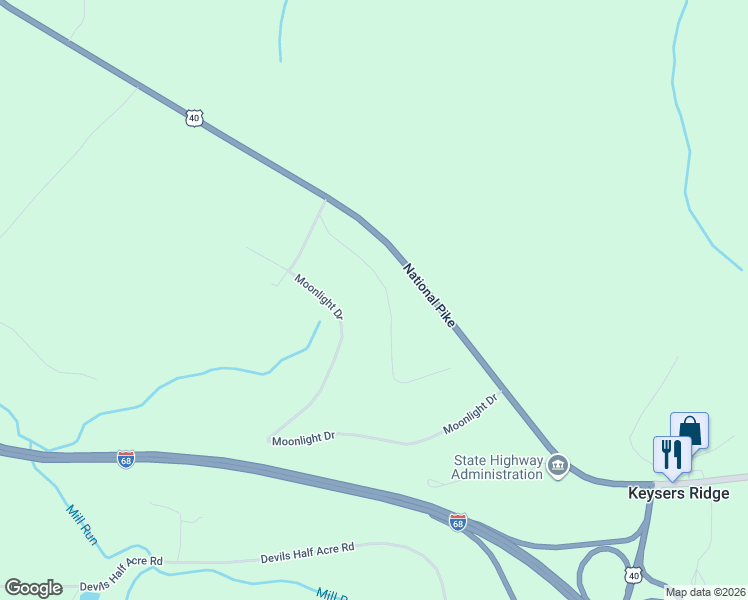 map of restaurants, bars, coffee shops, grocery stores, and more near 230 Springhouse Way in Grantsville