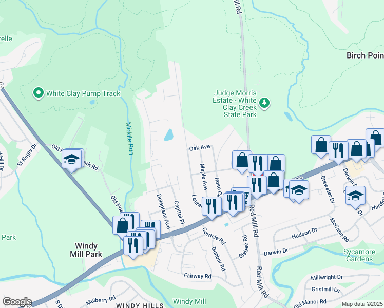 map of restaurants, bars, coffee shops, grocery stores, and more near 120 Laurel Avenue in Newark