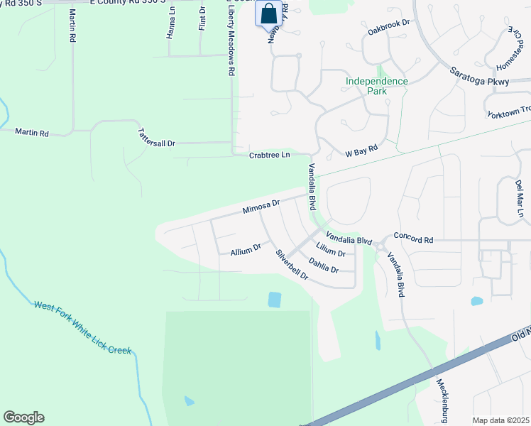 map of restaurants, bars, coffee shops, grocery stores, and more near 4866 Silverbell Drive in Cartersburg