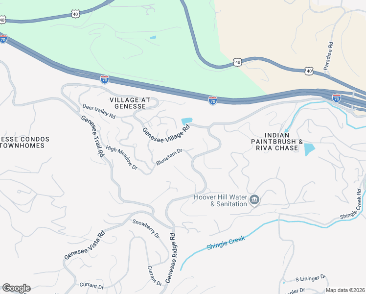 map of restaurants, bars, coffee shops, grocery stores, and more near 23485 Bluestem Drive in Golden