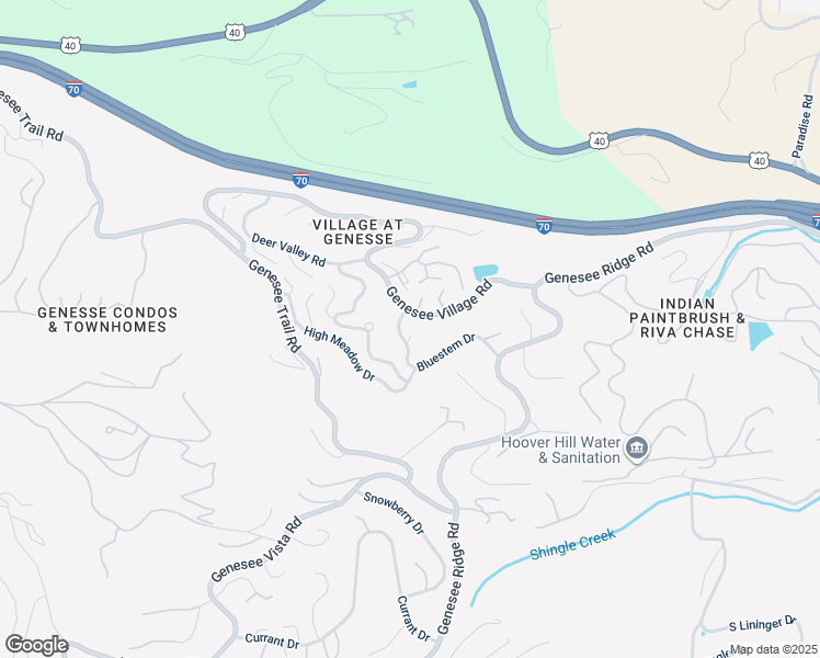 map of restaurants, bars, coffee shops, grocery stores, and more near 23765 Bluestem Drive in Golden